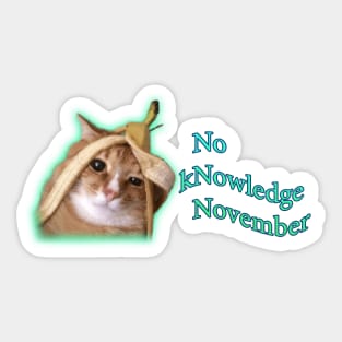 No kNowledge November NNN Cat Banana Meme Sticker